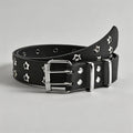 Hollow Punk PU Star Eyelets & - Shopdayla Wholesale - #5554