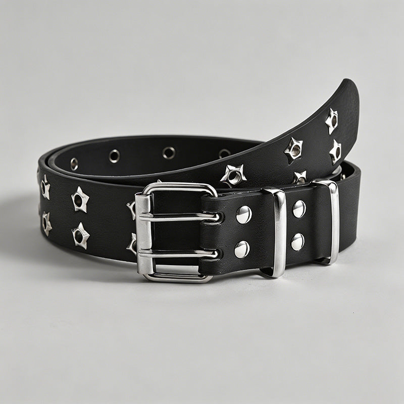 Hollow Punk PU Star Eyelets & - Shopdayla Wholesale - #5554