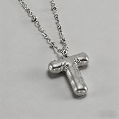 3D Bubble Letter Initial Neckl - Shopdayla Wholesale - #2690