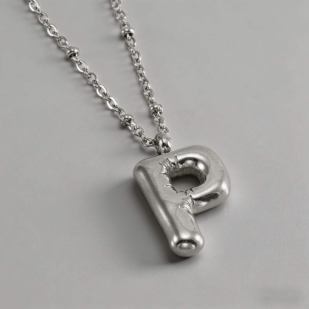 3D Bubble Letter Initial Neckl - Shopdayla Wholesale - #3762