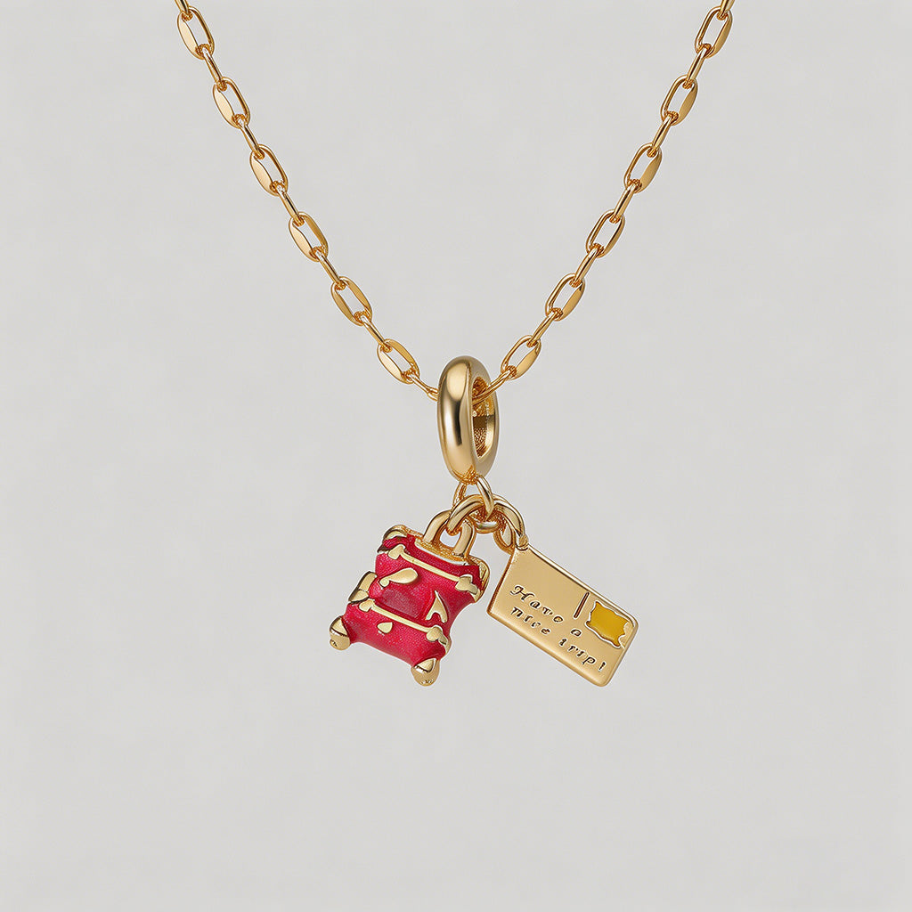 Enamel Travel Charm Lip Chain - Shopdayla Wholesale - #9330