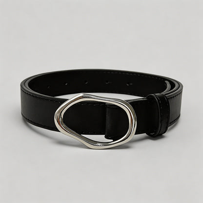 Irregular Metal Buckle PU Belt - Shopdayla Wholesale - #3922