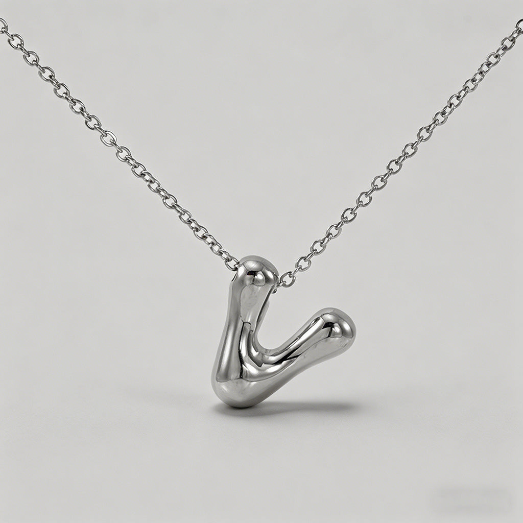 3D Bubble Letter Initial Neckl - Shopdayla Wholesale - #0946