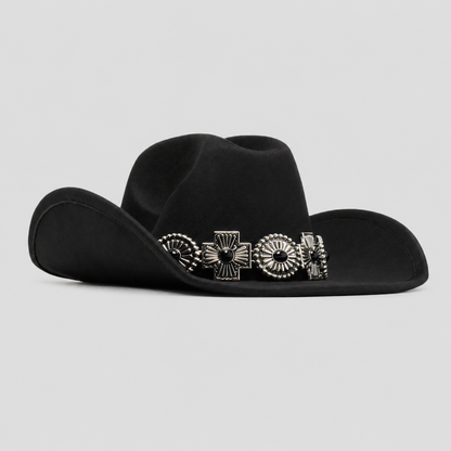 Heavy-duty Faux Suede Hardware Cowboy Hat