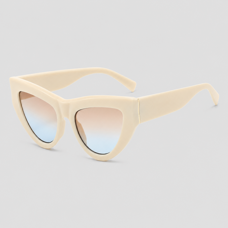 Thick Oversized Cat Eye Gradient Lens Vintage Sunglasses