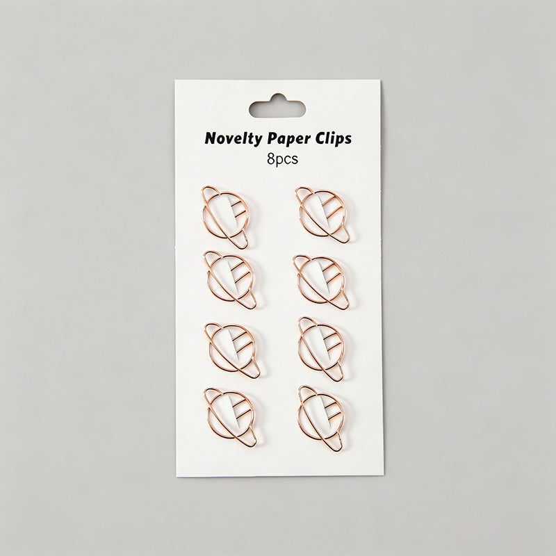 8PCS Creative Shaped Metal Bookmark Paper Clips