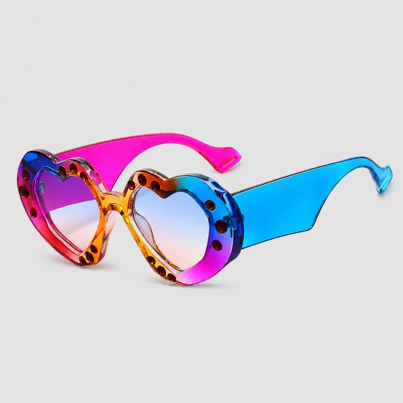 Heart-shaped Full Rhinestone Inlay Party Trendy Sunglasses