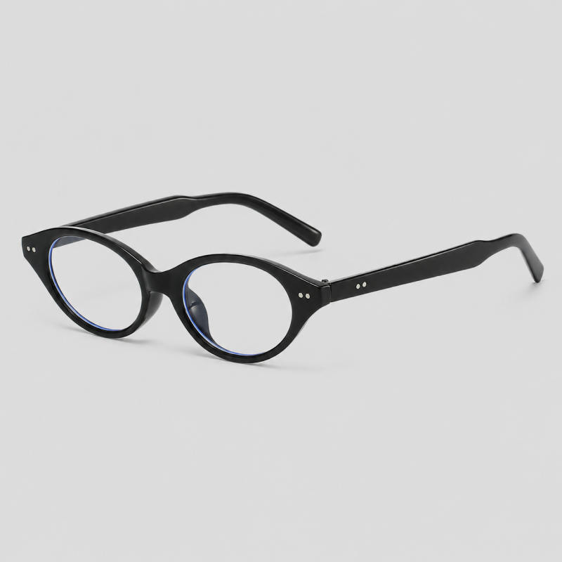 Tiny Oval Two Rivet Decor Retro Y2K Sunglasses