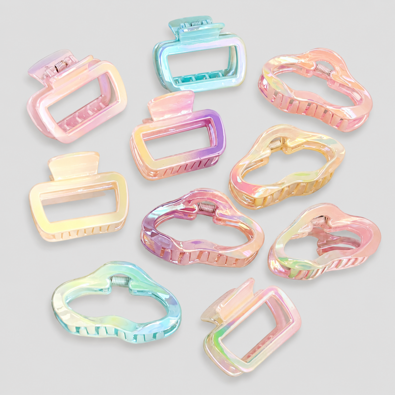 Iridescent Hollow Hair Claw Clip