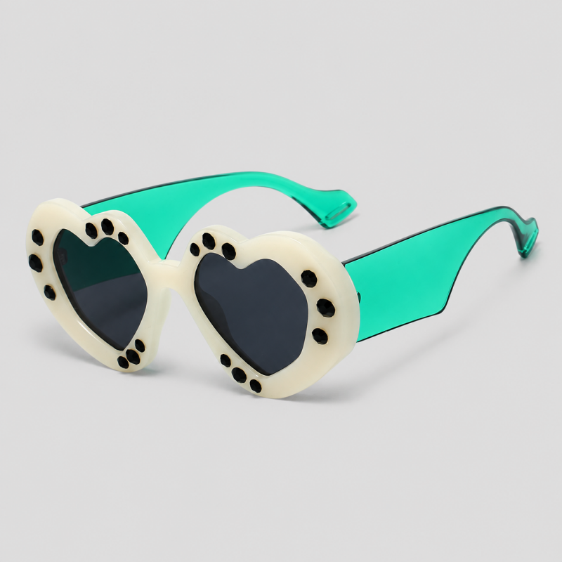 Heart-shaped Full Rhinestone Inlay Party Trendy Sunglasses