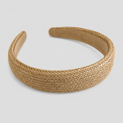 Faux Straw Herringbone Woven Headband