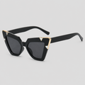 Four-Corner Triangle Metal Decor Cat Eye Sunglasses
