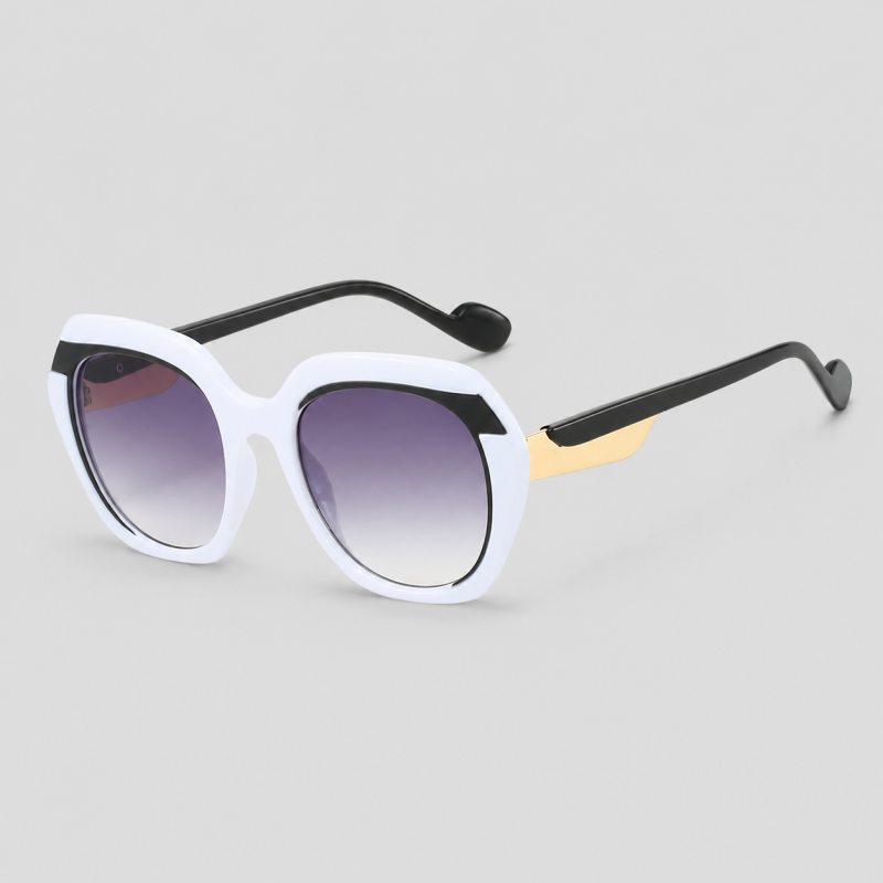 Oversized Two-tone Geometric Square Gradient Lens Sunglasses