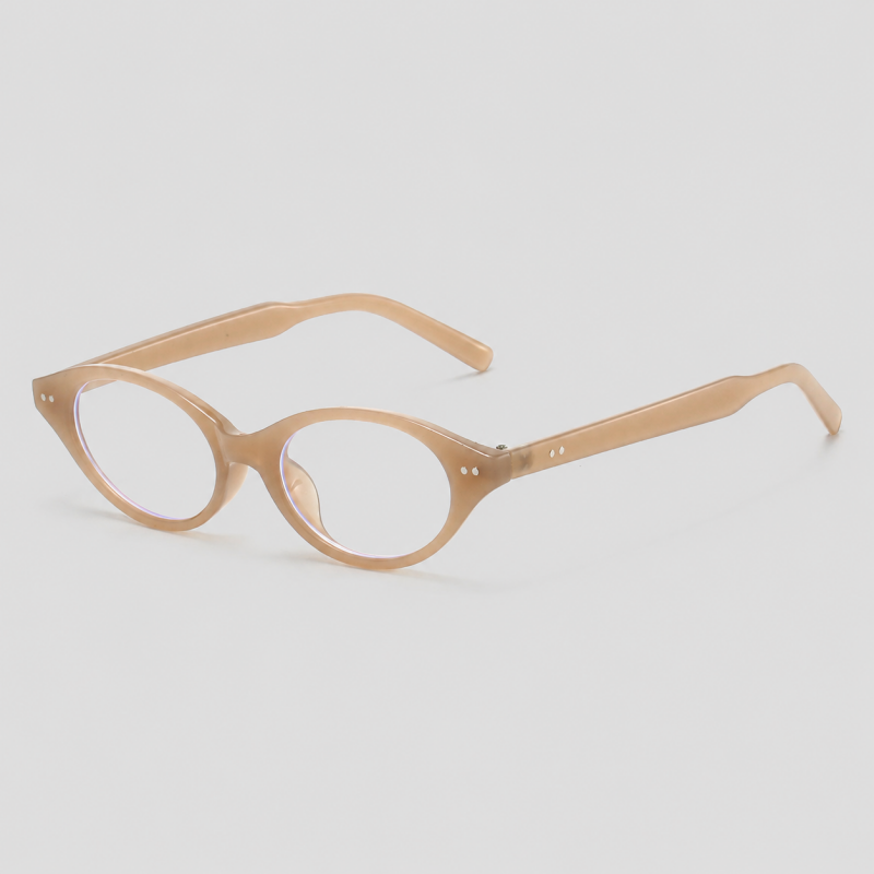 Tiny Oval Two Rivet Decor Retro Y2K Sunglasses
