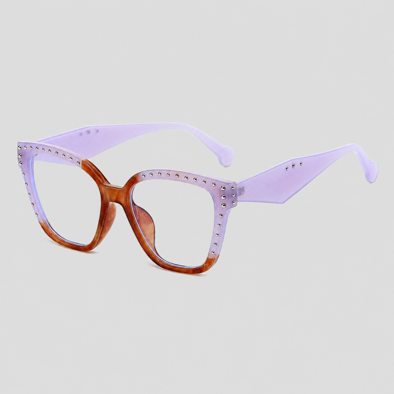 Retro Rivet Square Cat Eye Fashion Sunglasses