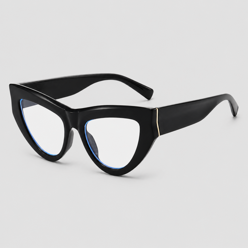 Thick Oversized Cat Eye Gradient Lens Vintage Sunglasses