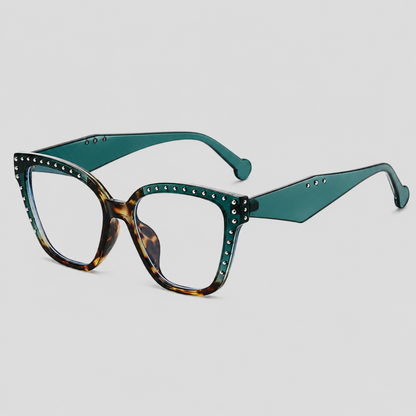 Retro Rivet Square Cat Sunglasses