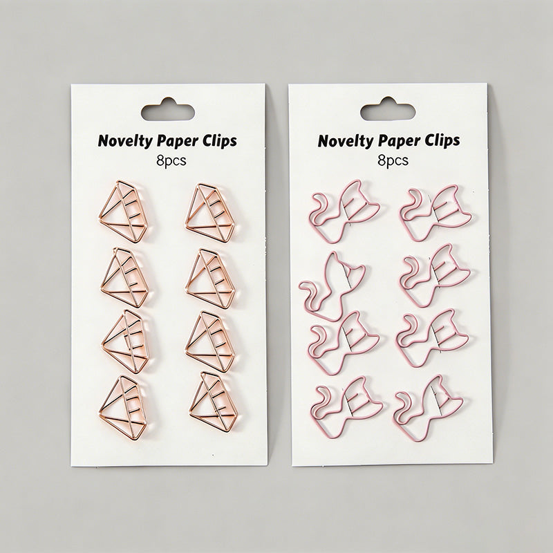 8PCS Creative Shaped Metal Bookmark Paper Clips
