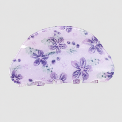 Dried Flower Print Shark Hair Claw Clip