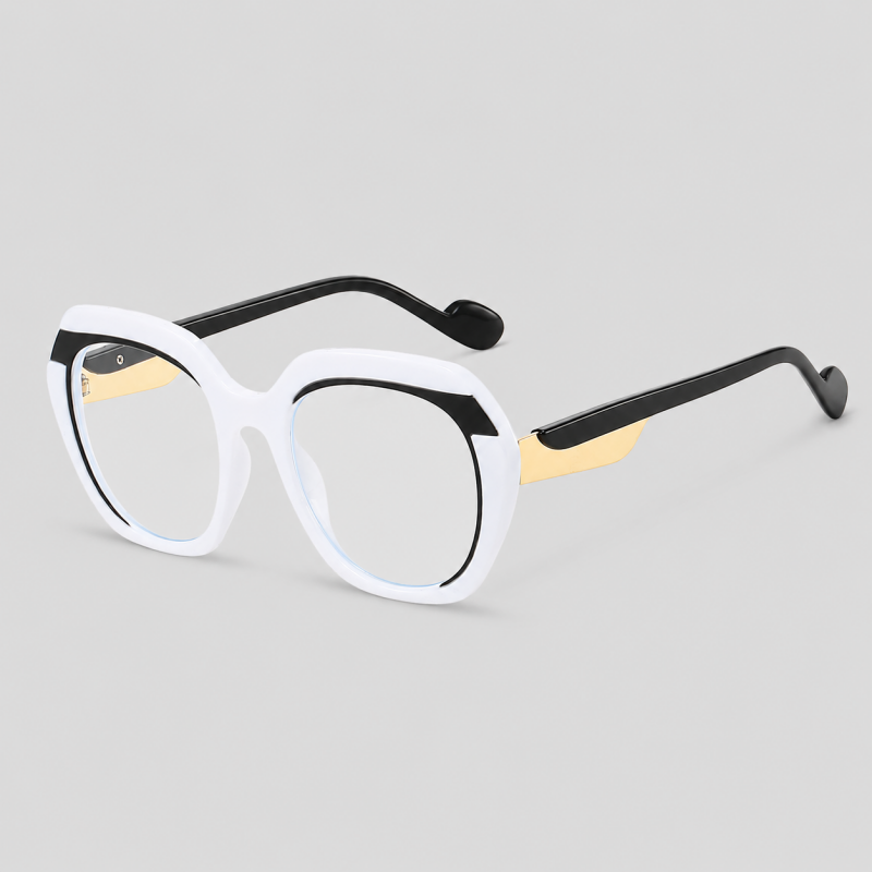 Oversized Two-tone Geometric Square Gradient Lens Sunglasses