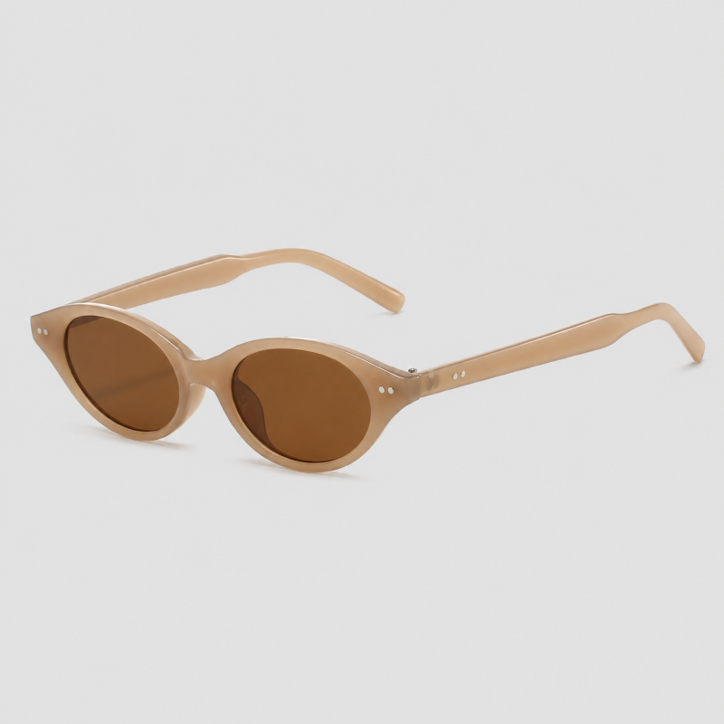 Tiny Oval Two Rivet Decor Retro Y2K Sunglasses