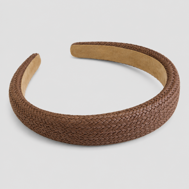 Faux Straw Herringbone Woven Headband