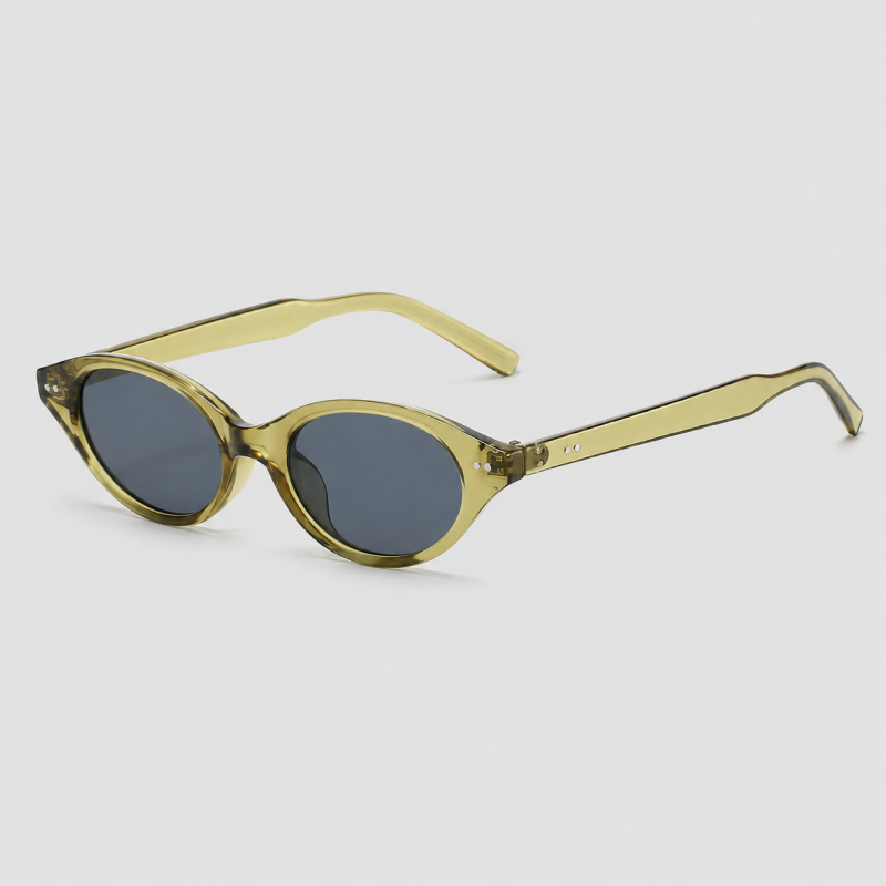 Tiny Oval Two Rivet Decor Retro Y2K Sunglasses