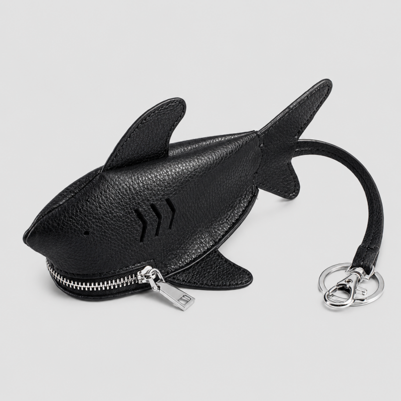Faux Leather Shark Coin Pouch