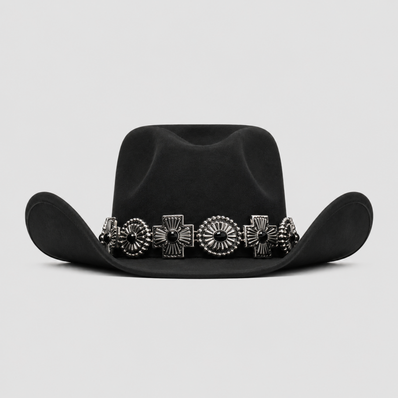 Heavy-duty Faux Suede Hardware Cowboy Hat