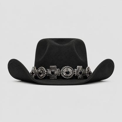 Heavy-duty Faux Suede Hardware Cowboy Hat