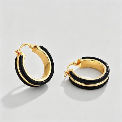 O-Shape Resin Click Hoop Earrings