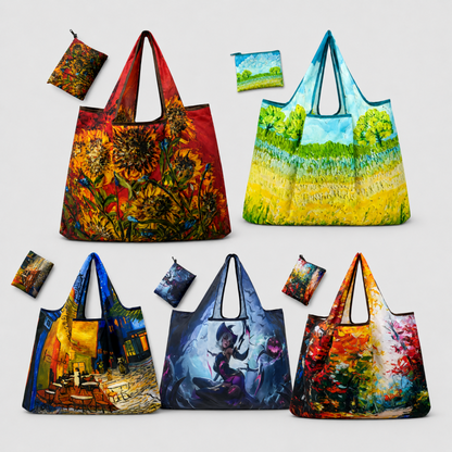 Foldable Printed Reusable Shopping Tote Bag