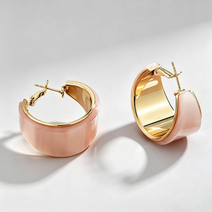 C-Shape Resin Hoop Earrings