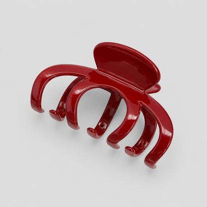 Solid Red Multi-Shape Shark Hair Claw Clip