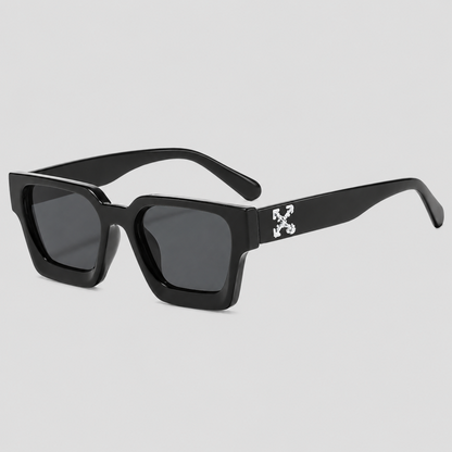 Thick Square Cross Logo Decor Fashion Sunglasses