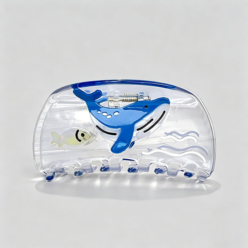 Ocean Series Transparent Shark Hair Claw Clips