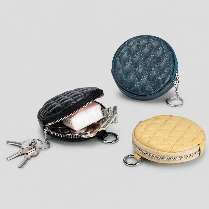 Quilted Round Coin Purse