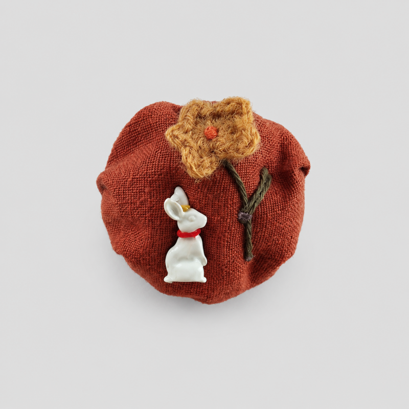 Crochet Mushroom Faux Wool Brooch