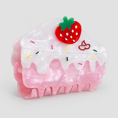 Strawberry Cake Slice Hair Claw Clip