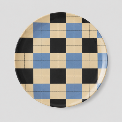 Gingham Dinner Plate