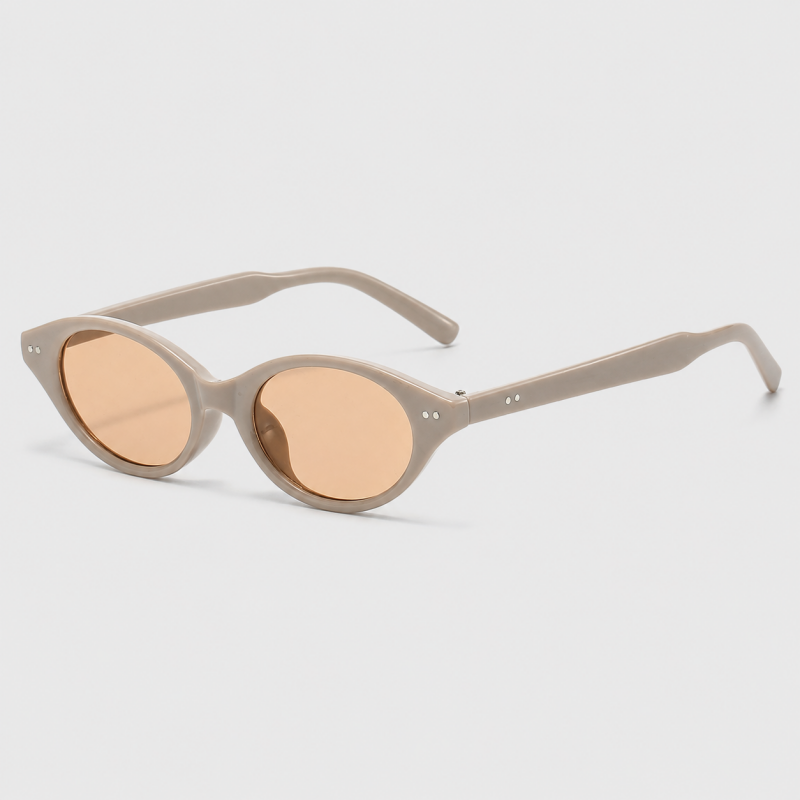 Tiny Oval Two Rivet Decor Retro Y2K Sunglasses