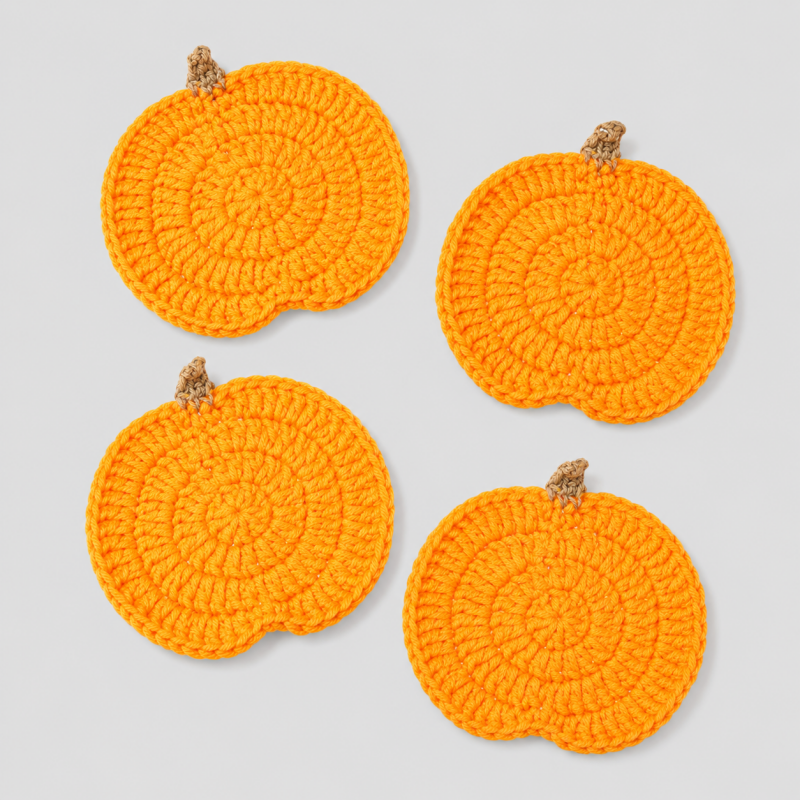 Hand Crocheted Halloween Pumpkin Coaster