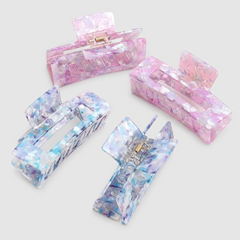 Rectangle Iridescent Hair Claw Clip