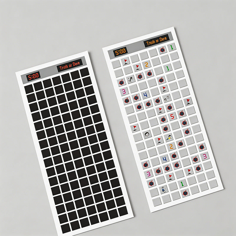 18PCS Creative Minesweeper Game Educational Scratch Art Card