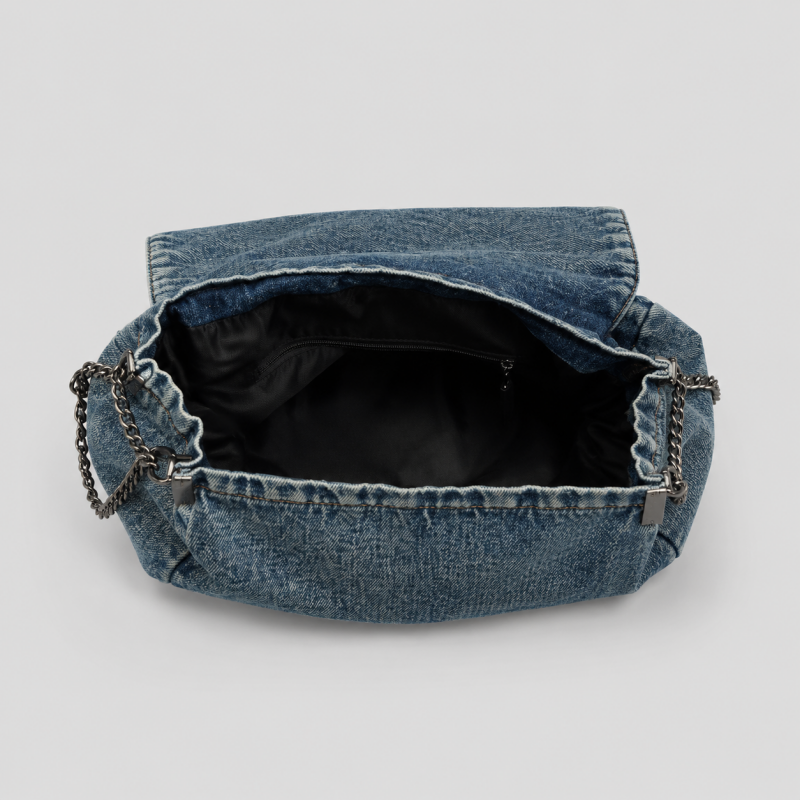 Vintage Denim Chain Shoulder Bag
