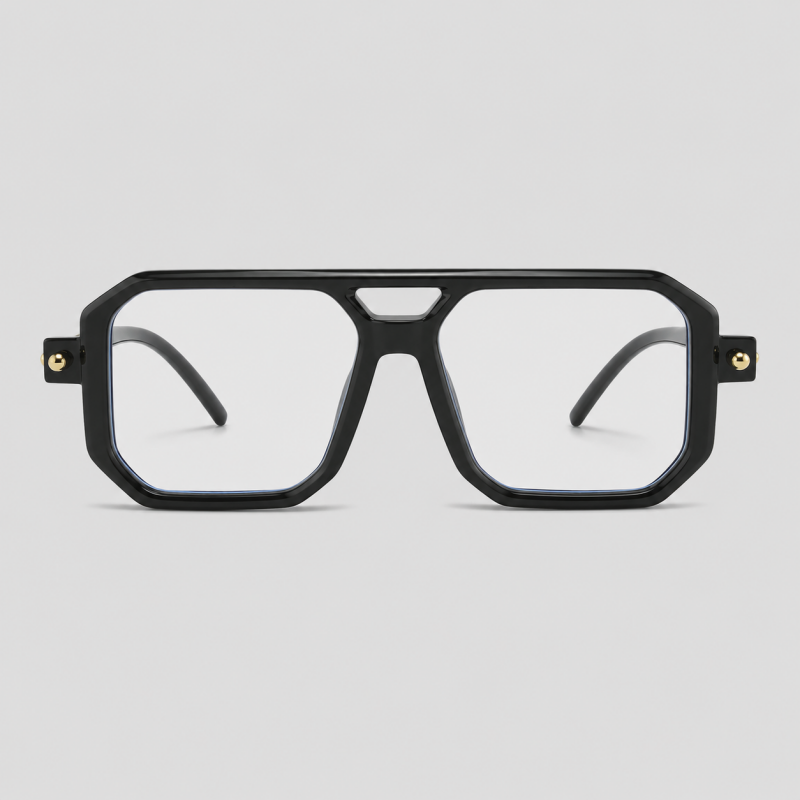 Double Bridge Pilot Square Glasses