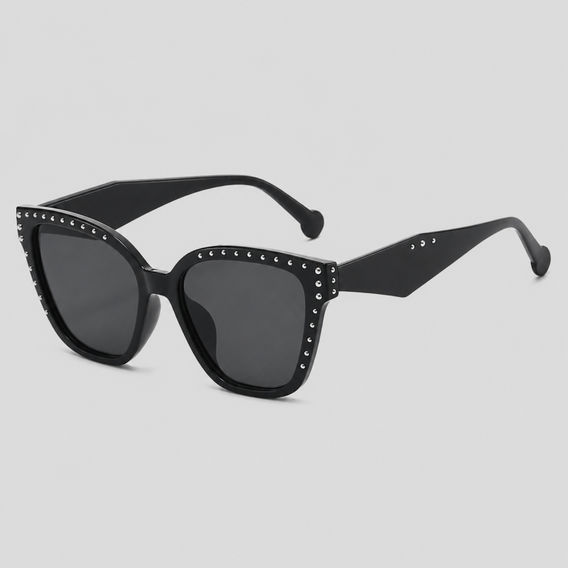 Retro Rivet Square Cat Eye Fashion Sunglasses