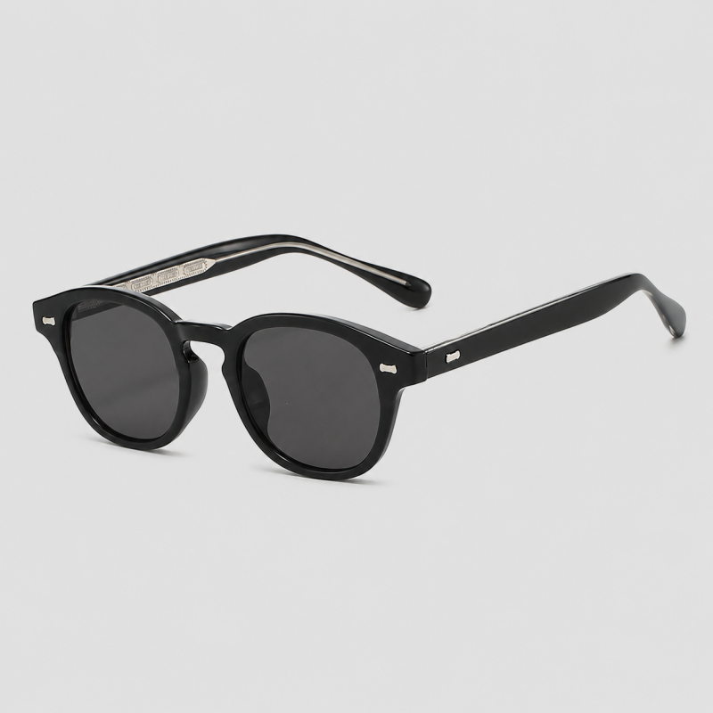 Vintage Round Rivet Decor Sunglasses