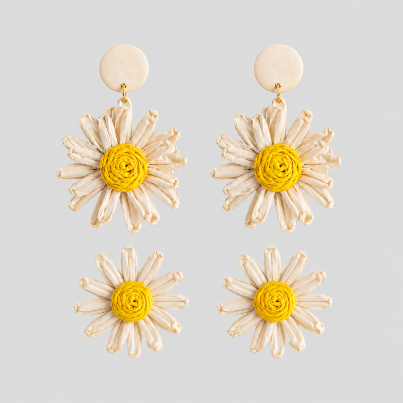 Summer Beach Vacation Hand-Woven Earrings