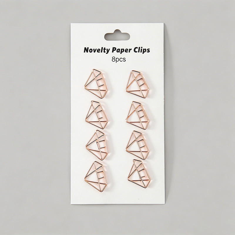 8PCS Creative Shaped Metal Bookmark Paper Clips
